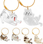 OGNWFUNK cat hair keepsake bottles front view showing transparent capsule with gold keychain.