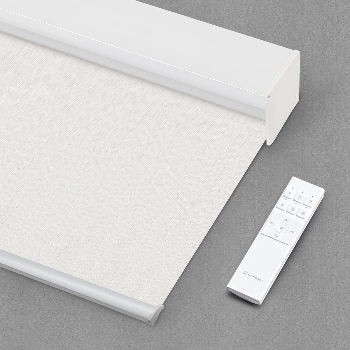 Bringnox textured white roller shade material swatch