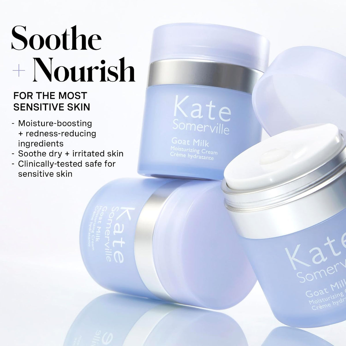 Kate Somerville Goat Milk face cream for sensitive skin showing product texture