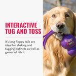 KONG Wubba fetch and tug toy in assorted vibrant colors.