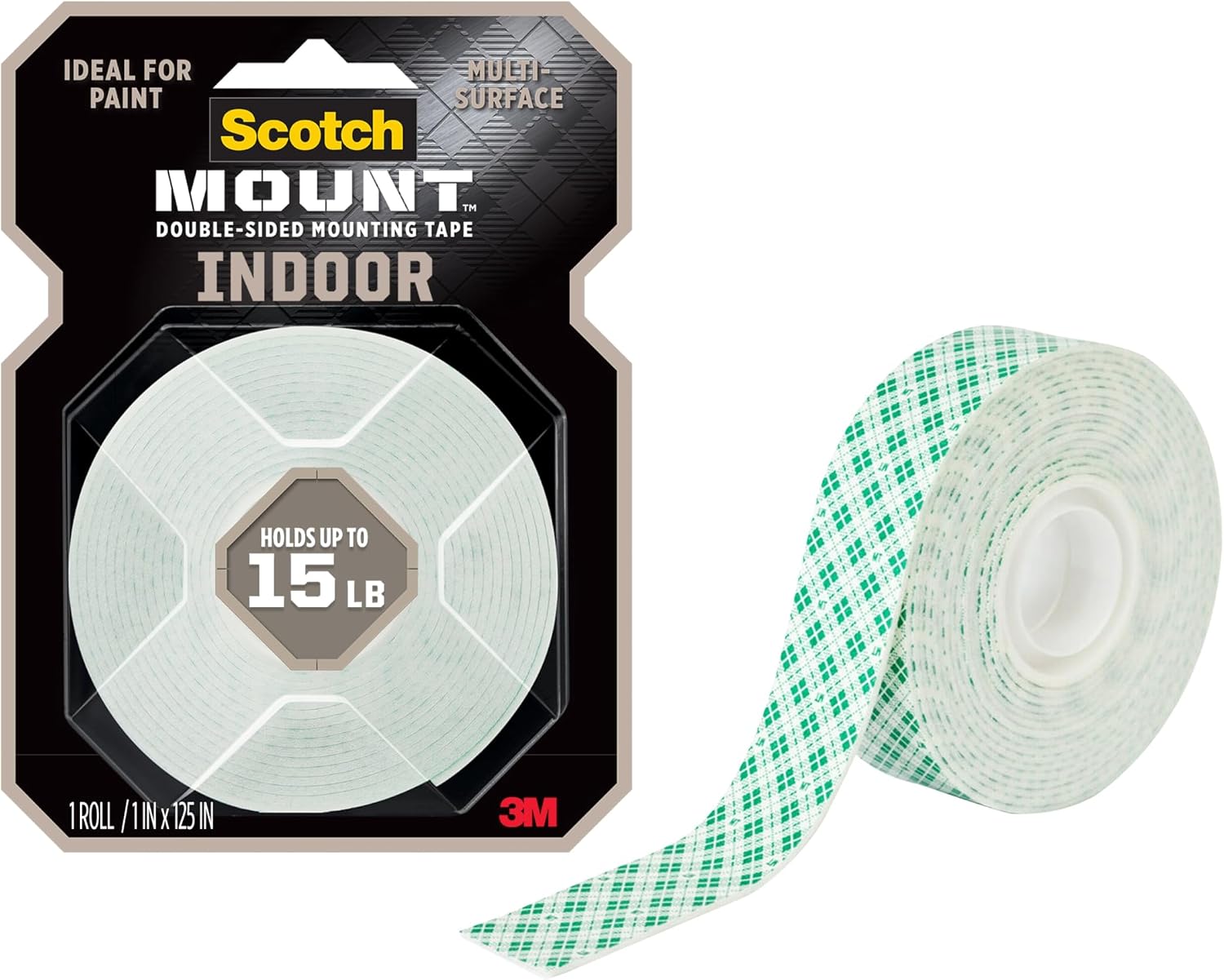 Scotch-Mount indoor double-sided mounting tape roll front view