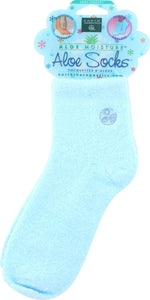 Earth Therapeutics Aloe Moisture Socks Blue front view spa socks