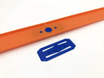 Demonstration of 3D printed connectors joining toy track pieces