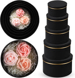 Harloon large round gift boxes front view in matte black