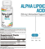 Solaray Alpha Lipoic Acid supplement facts label close up