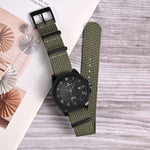 ANNEFIT military watch strap showing woven ballistic nylon texture