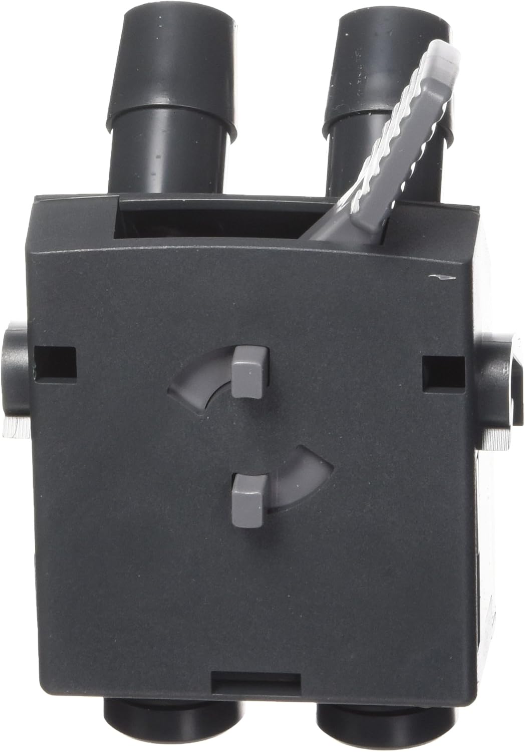 Eheim canister filter replacement hose adapter close up of locking mechanism.