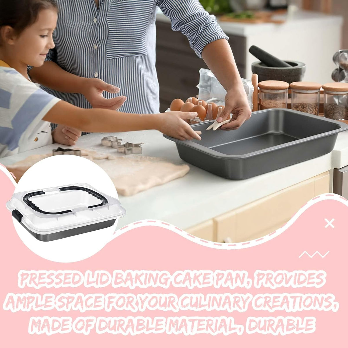 Qinyoung cooking and roasting pan top profile view