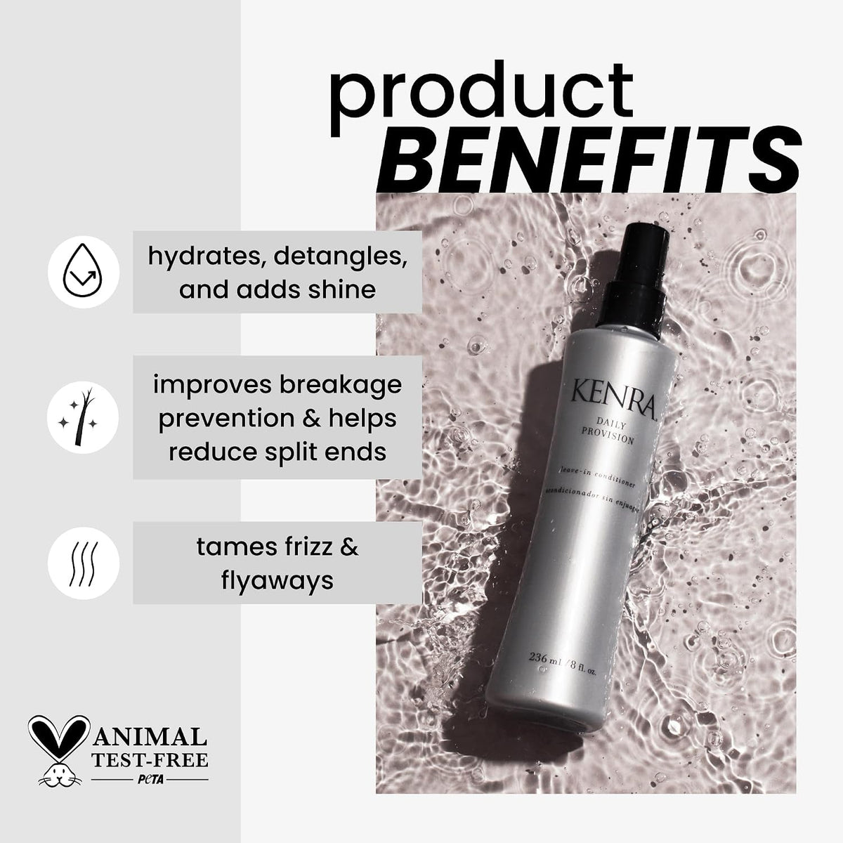 Kenra Professional Daily Provision lightweight leave in conditioning spray pack of two bottles.