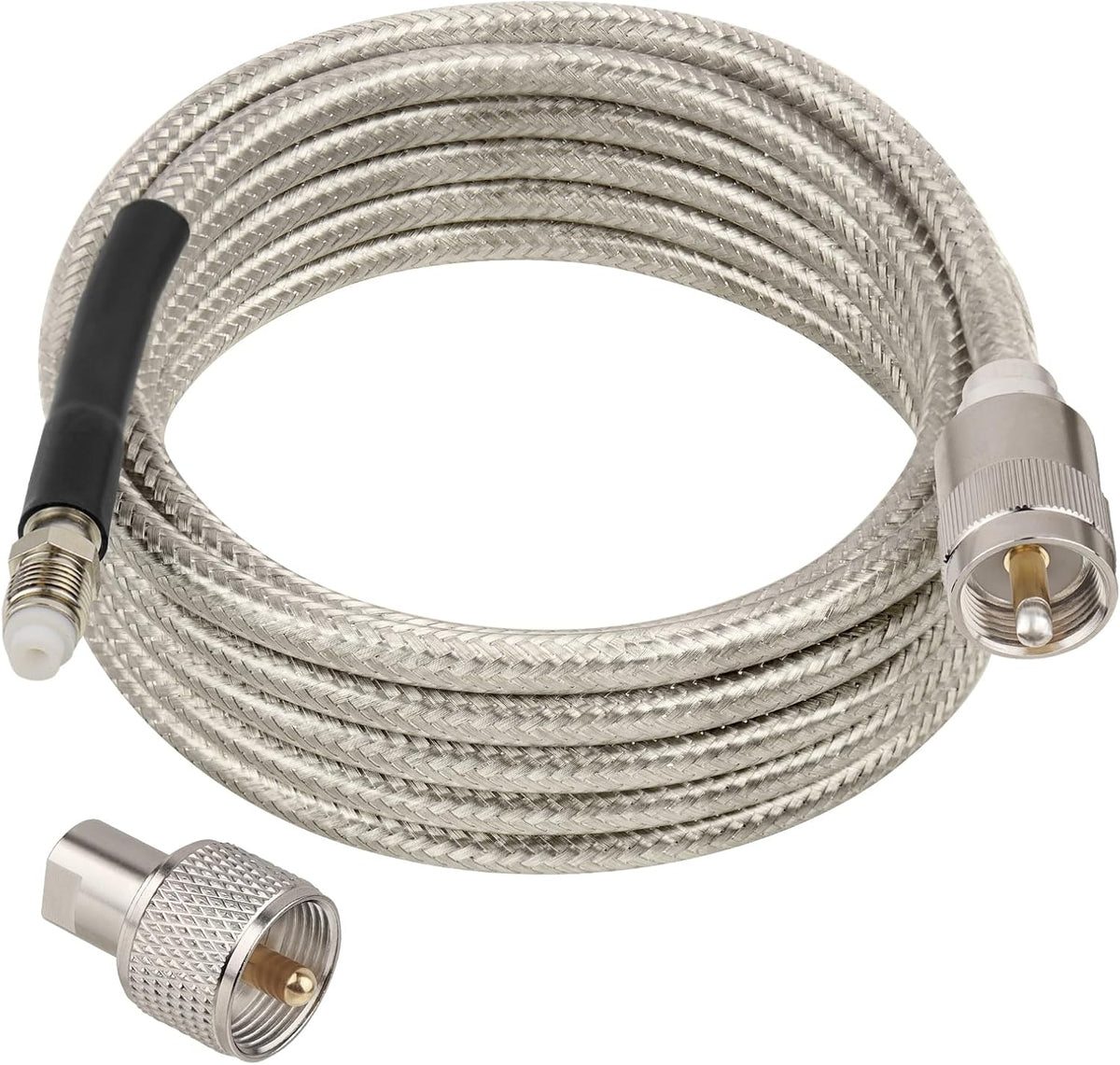 XRDS-RF 10ft RG8X Coax Cable with FME and PL-259 connectors front view