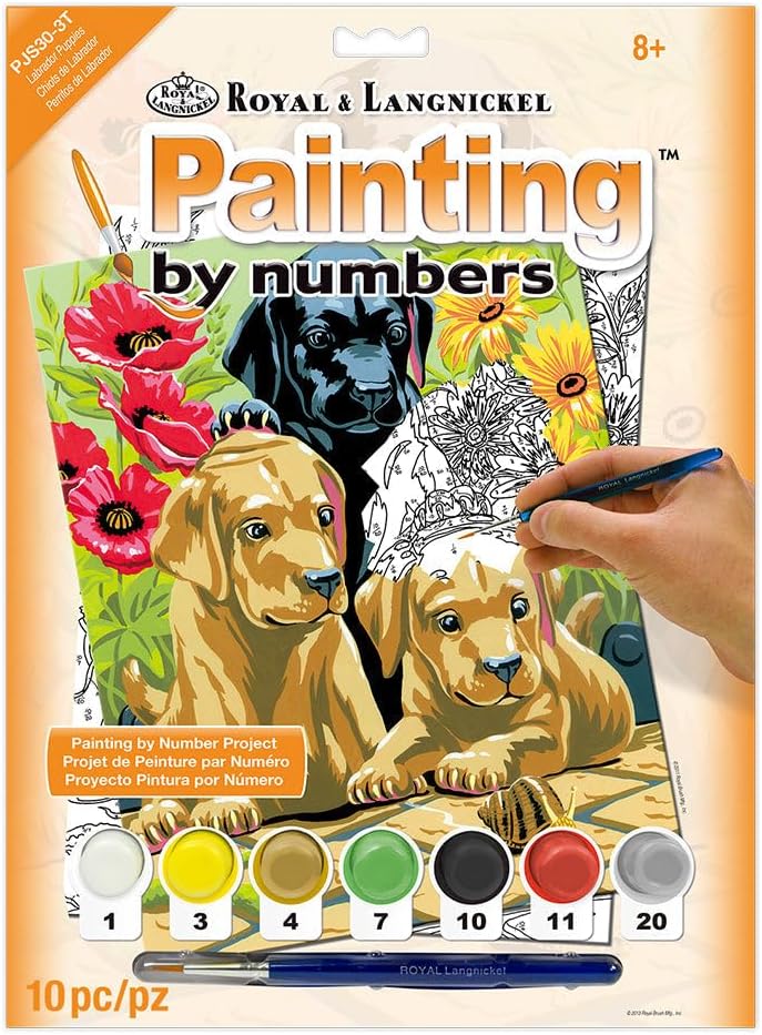 ROYAL BRUSH MANUFACTURING Junior Small Paint By Number Kit 8.75"X11.75" - Labrador Puppy - Image 15