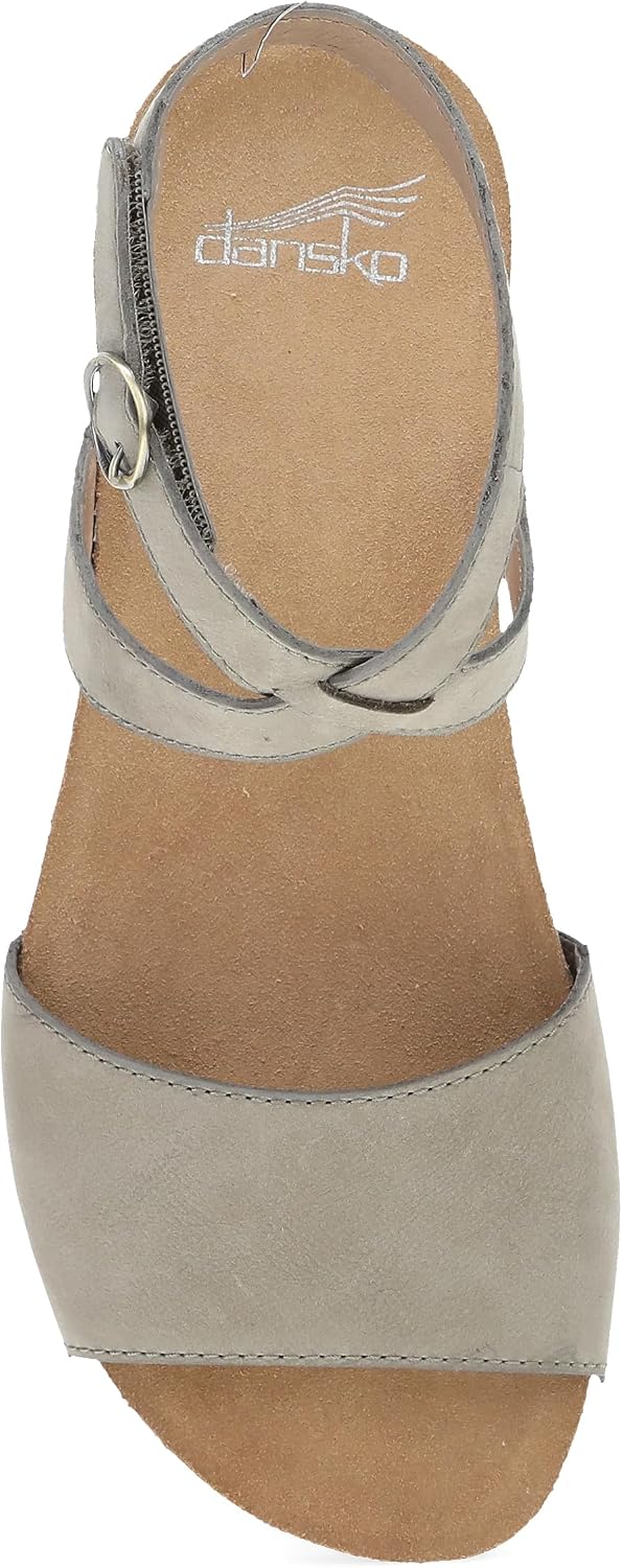 Dansko Rafferty sandal side profile highlighting cork wedge heel