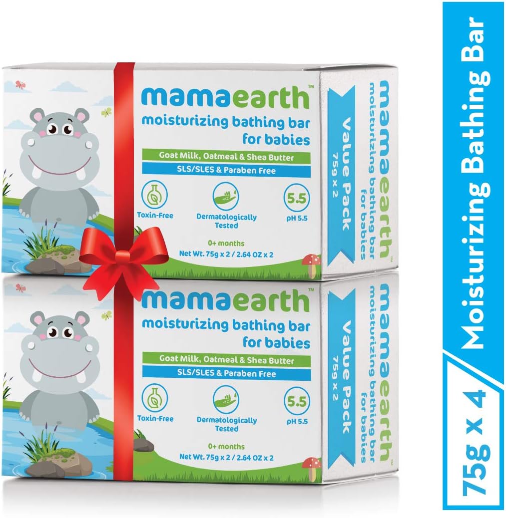 Mamaearth Moisturizing Baby Bathing Soap Bar pack of 4 front view