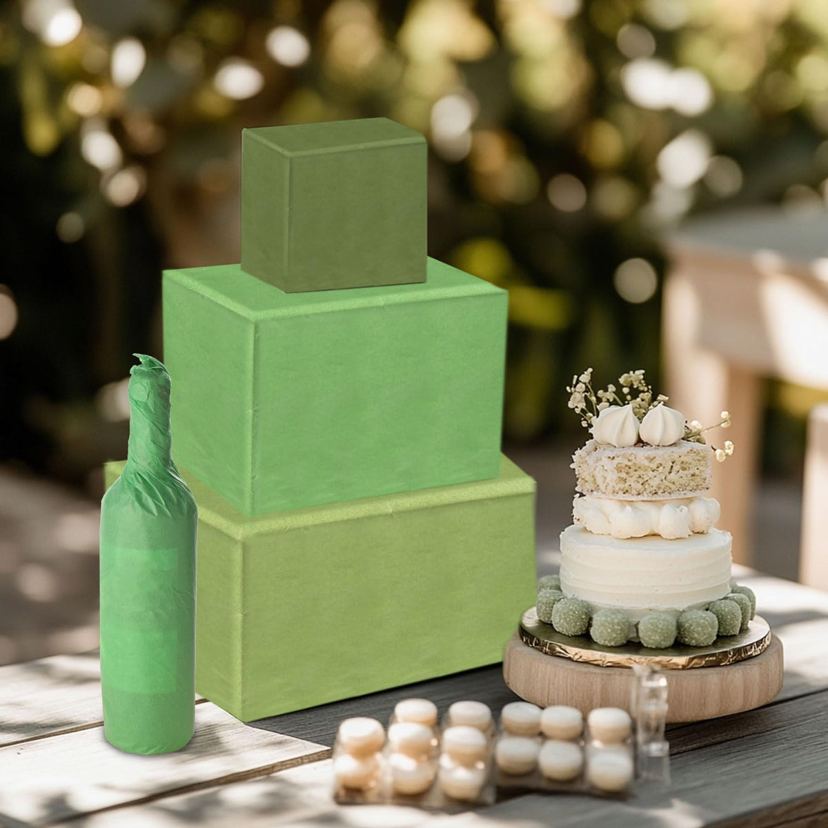 Tinoaly wrapping paper arranged in floral and party decor setup