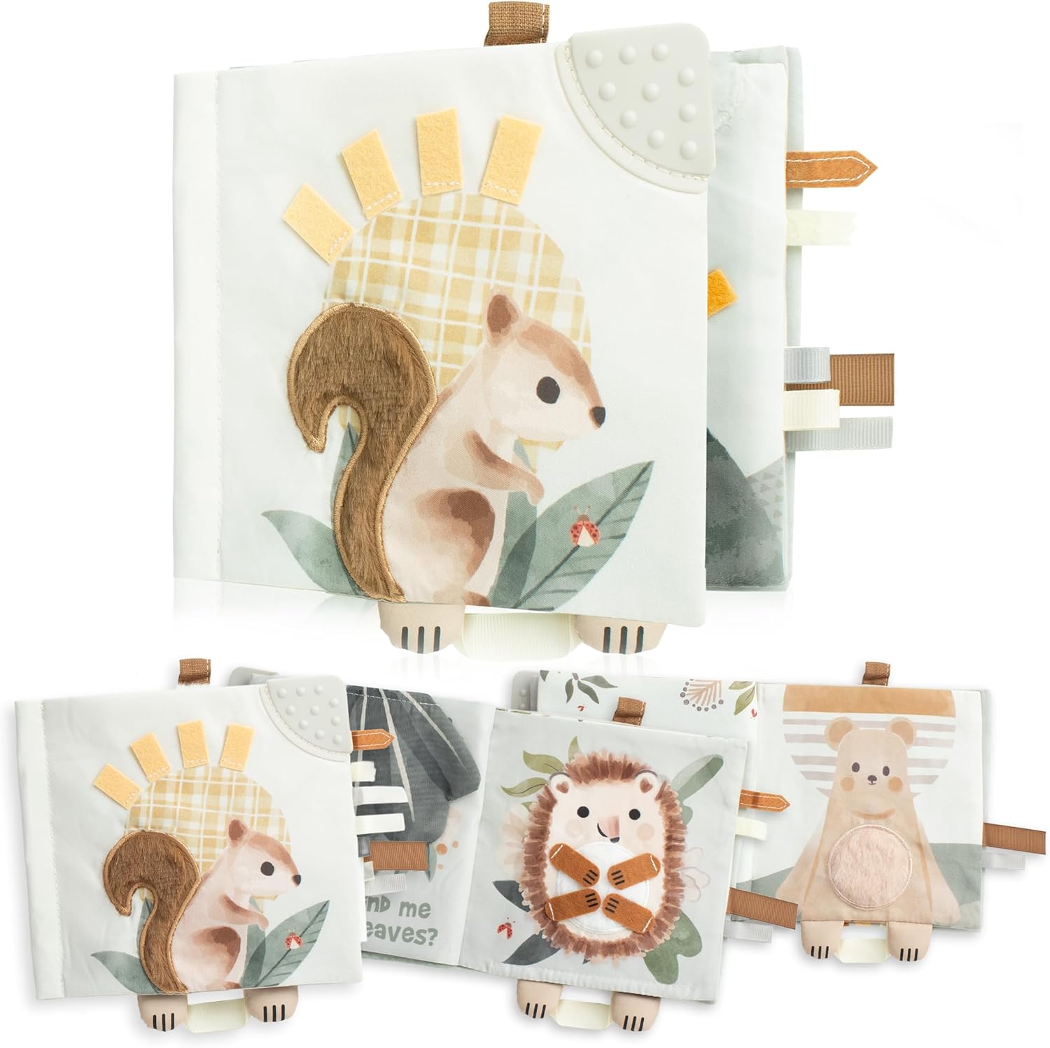 ZICOTO Soft Baby Book front view showing colorful textured animal pages