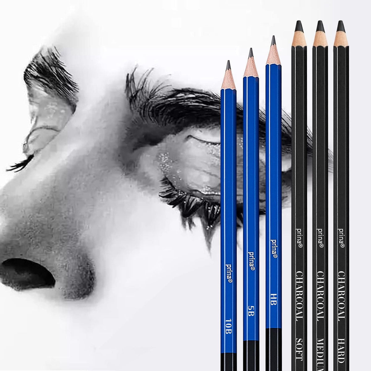 Prina art drawing kit 3 color sketchbook with white black and tinted pages