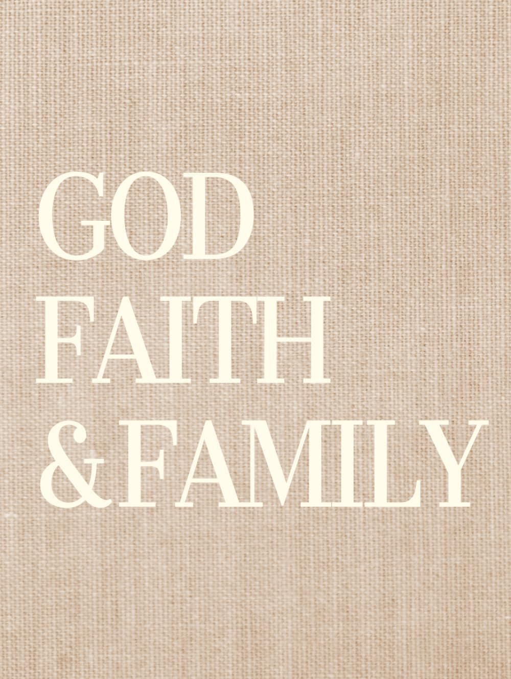 God Faith And Family Christian Coffee Table Book front view beige aesthetic