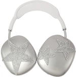 Lifestyle presentation of the clear spider TPU case on headphones