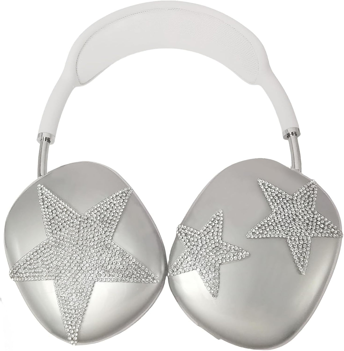 Lifestyle presentation of the clear spider TPU case on headphones