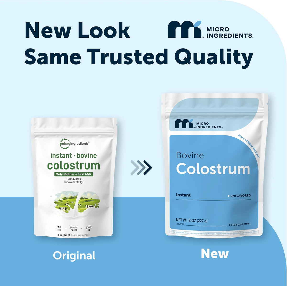 Micro Ingredients Bovine Colostrum Powder scoop and fine texture