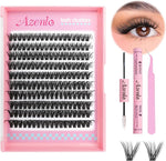 Azenlo Natural Lash Clusters Kit with 120 pieces of wispy eyelash clusters