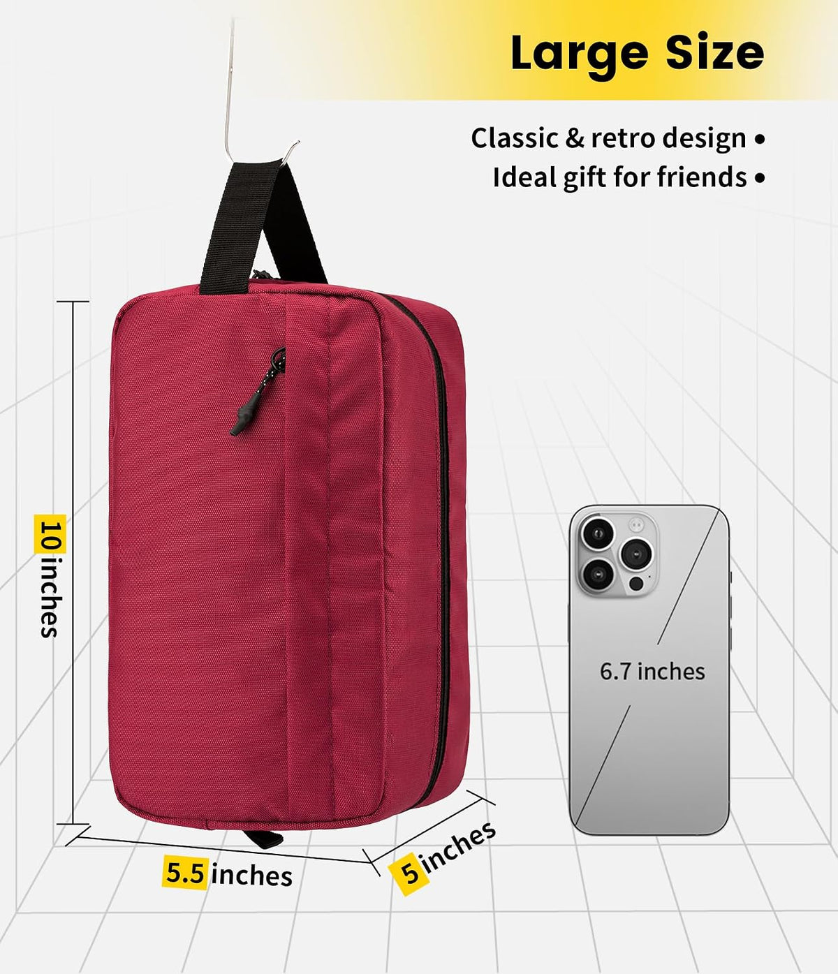 Vorspack hanging dopp kit showing main compartment storage