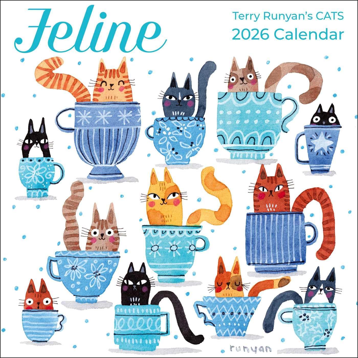 Feline 2026 Mini Wall Calendar - Image 1