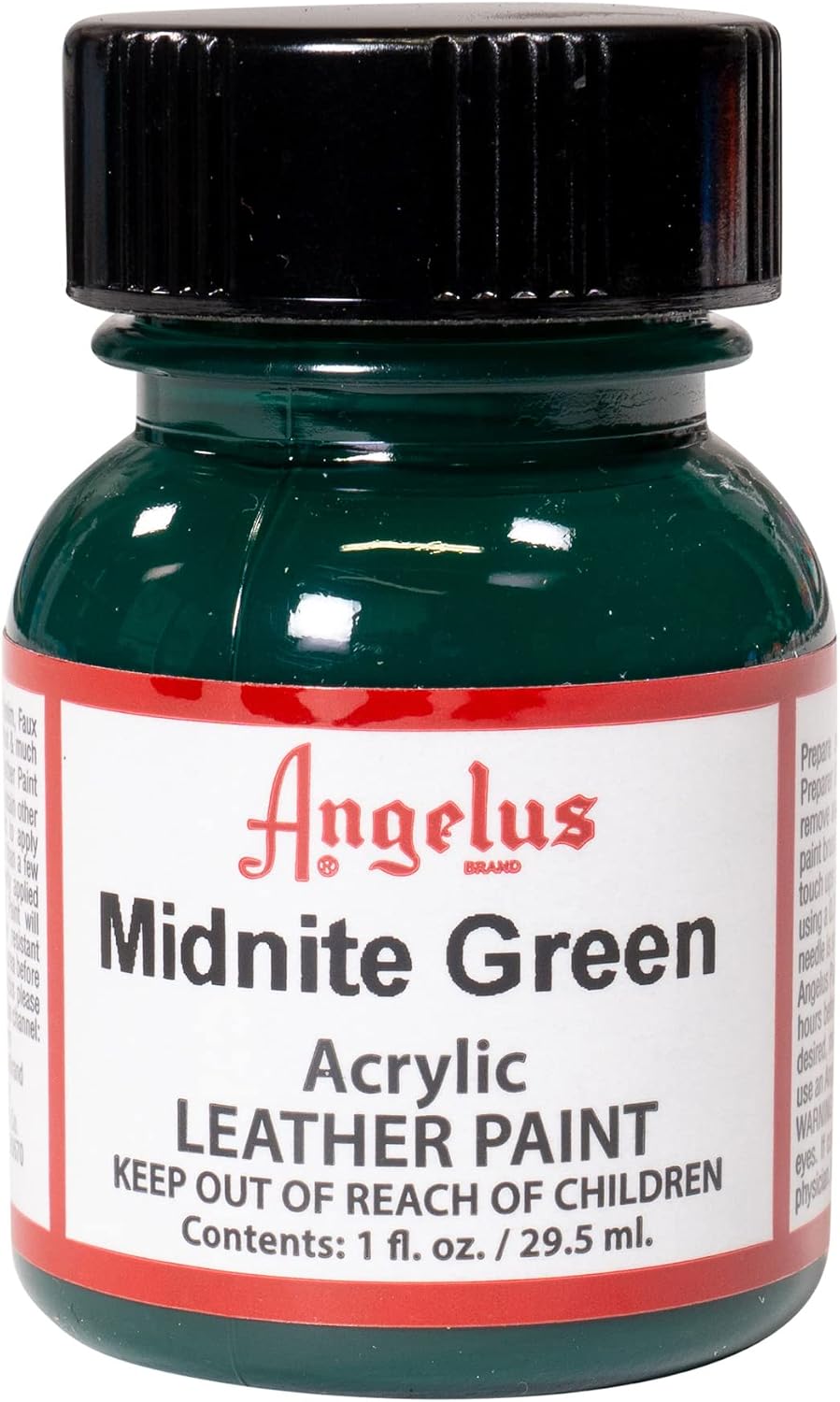 Angelus acrylic leather paint front view bottle
