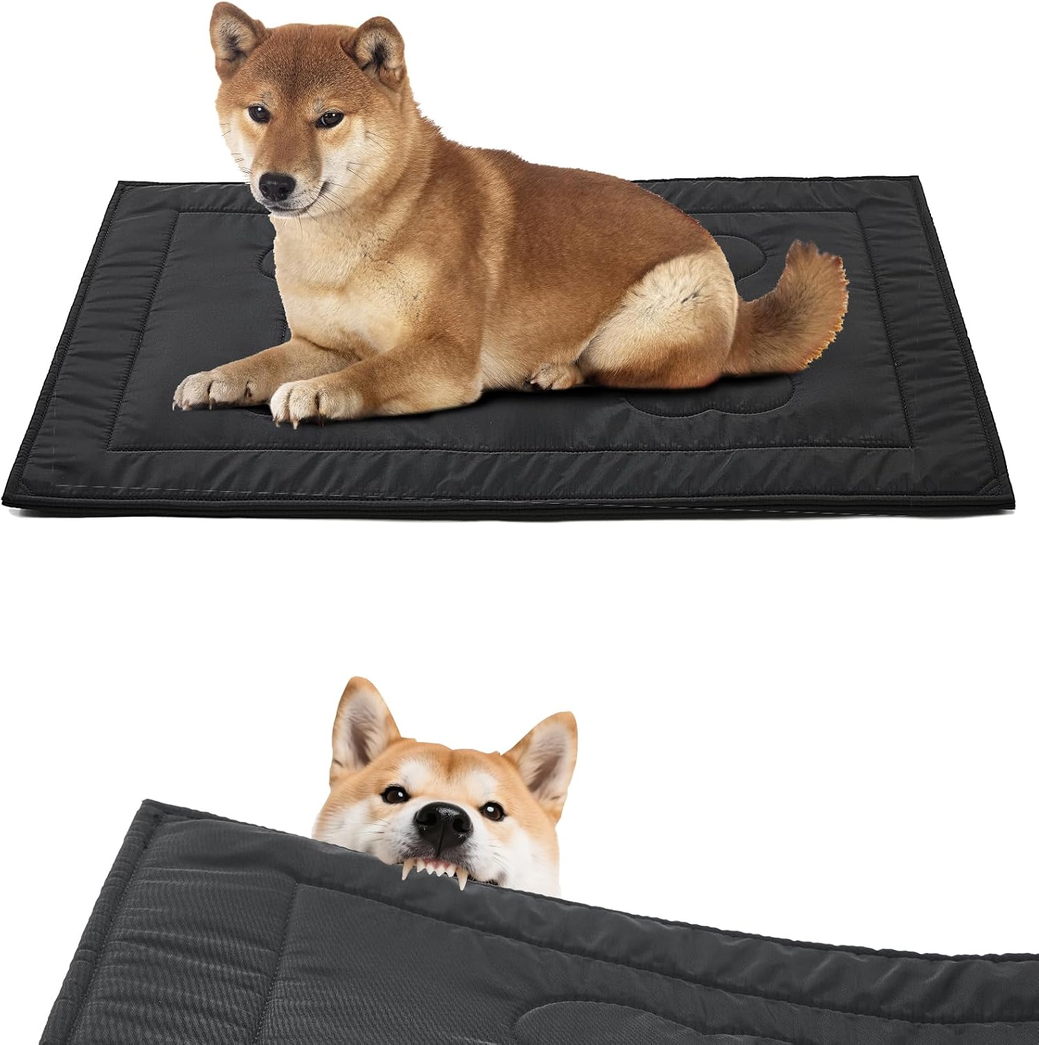 WooPetty chew proof dog crate pad in black for aggressive chewers
