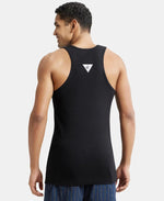 Jockey men FP04 black vest fabric close up texture view
