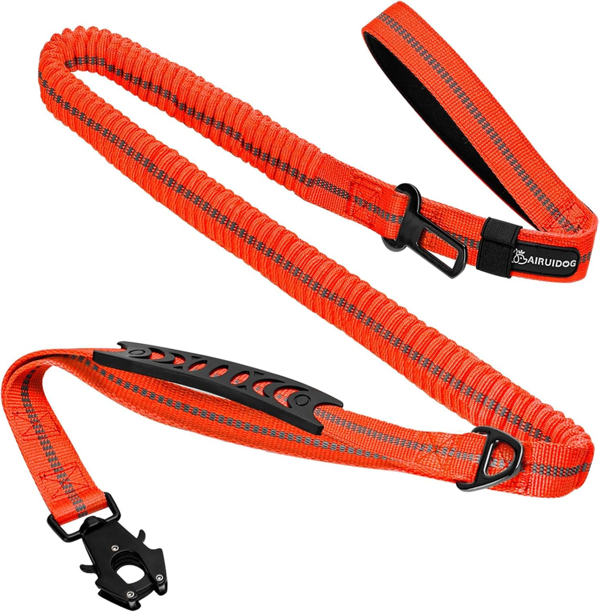 Heavy Duty Tactical Dog Leash, 4-6FT Shock Absorbing Tactical Leash with 2 Padded Handles, Metal Carabiner Clip,Car Seatbelt, Reflective Heavy Duty Leashes for Medium Large Dogs (Brown) - Image 15