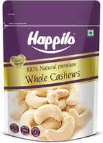 Happilo premium natural whole cashews pouch front view