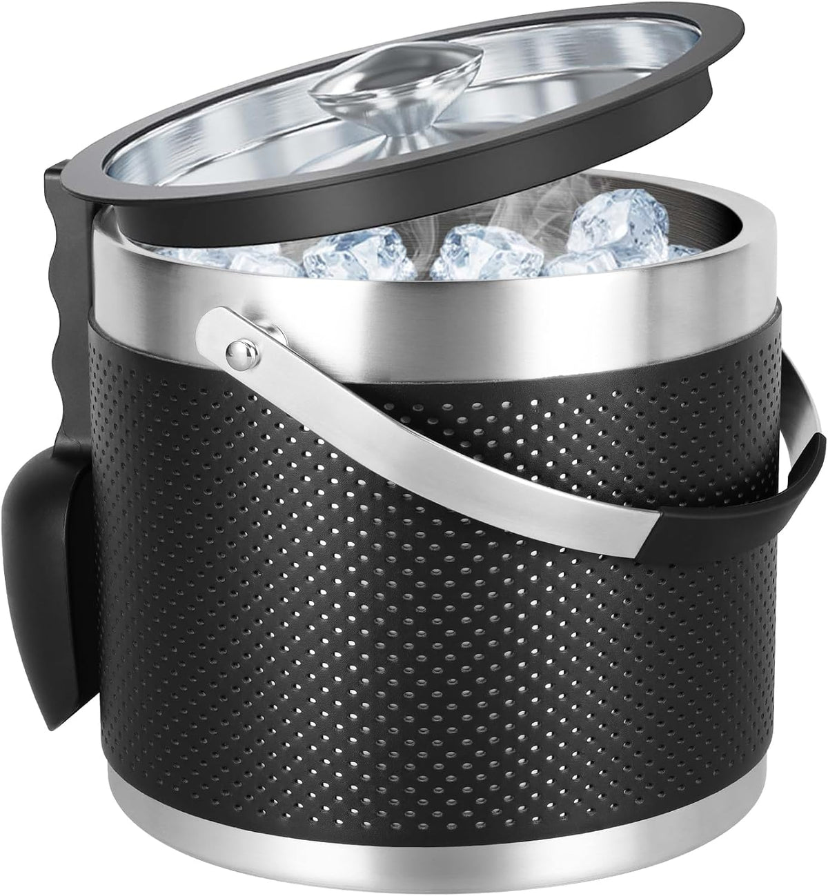 3.2L Double Wall Stainless Steel Ice Bucket for Parties with Lid, Scoop | For Cocktail Bar and Champagne, Wine Chilling - Image 9
