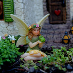 Enchanted Fairy House Kit for Outside - Fairies & Sign | Hand-painted resin; includes 2 fairies and a sign; door opens; water resistant; 7 inch house; outdoor and indoor decor - Image 9