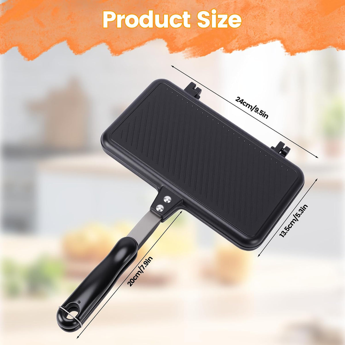 MEKOTRIN non stick grill pan open showing plates