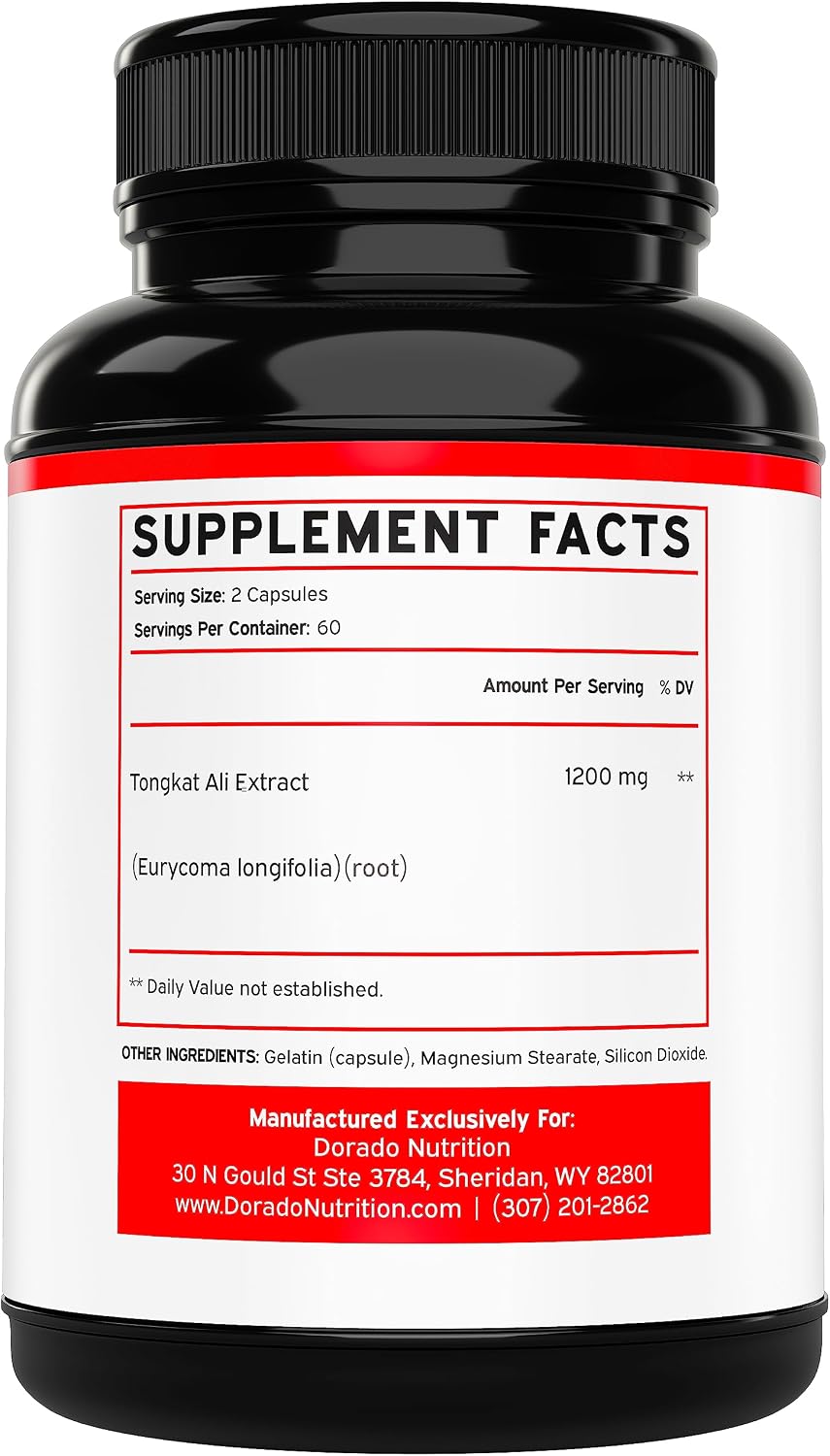 Dorado Nutrition supplement stack capsules showing potency