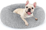 rabbitgoo Calming Cat Beds for Indoor Cats, 20 inches, Dark Grey | Soft Warm Donut, Fluffy Faux Fur, Supportive Raised Rim, Anti-slip, Machine Washable, Up to 15lbs Kittens & Small Cats - Image 12