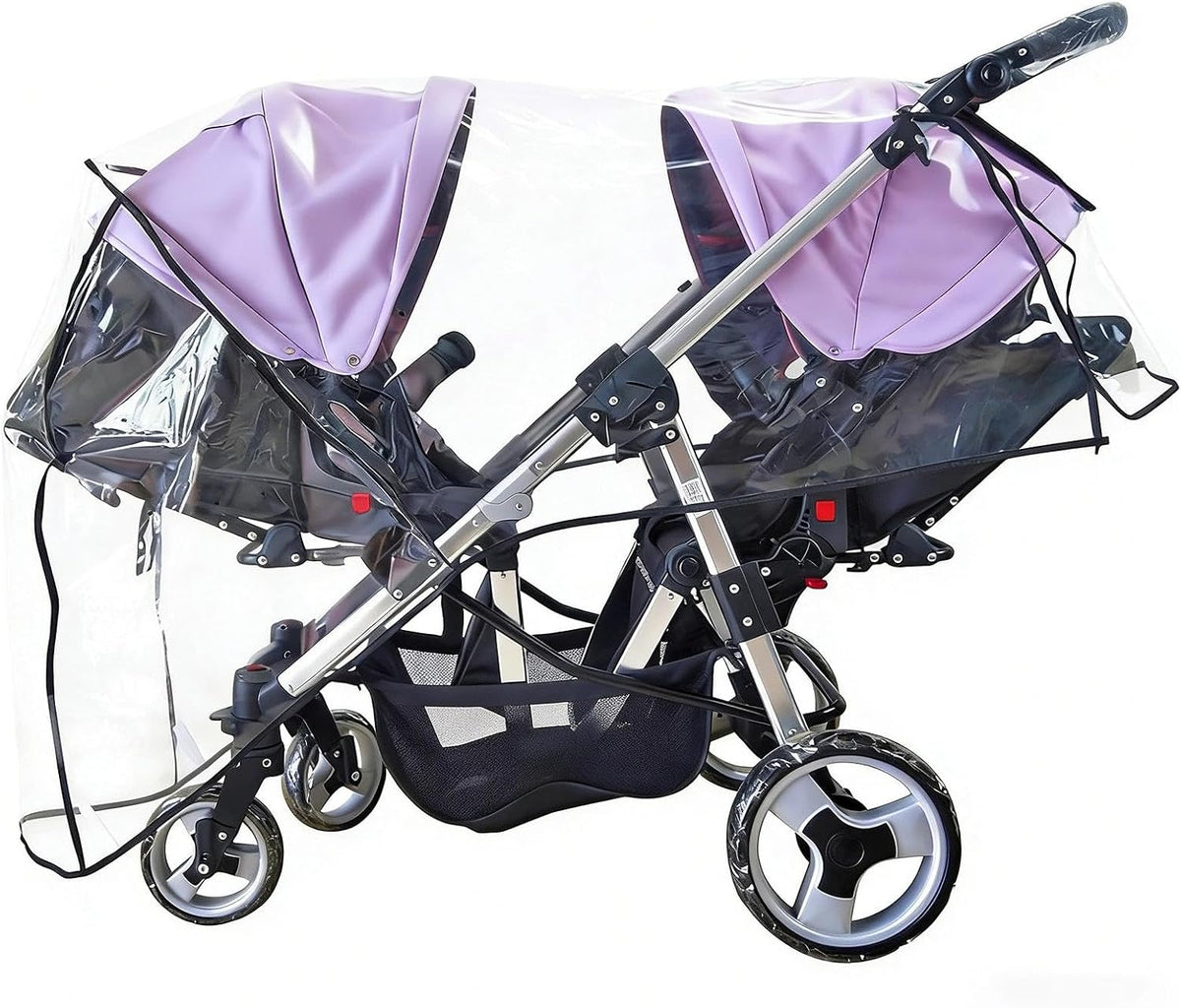 Weather Shield for Double Stroller Raincoat Universal Size Side by Side Baby Umbrella Stroller Rain Cover Scooter Twin Wind Shield Waterproof Jogger City - Image 10