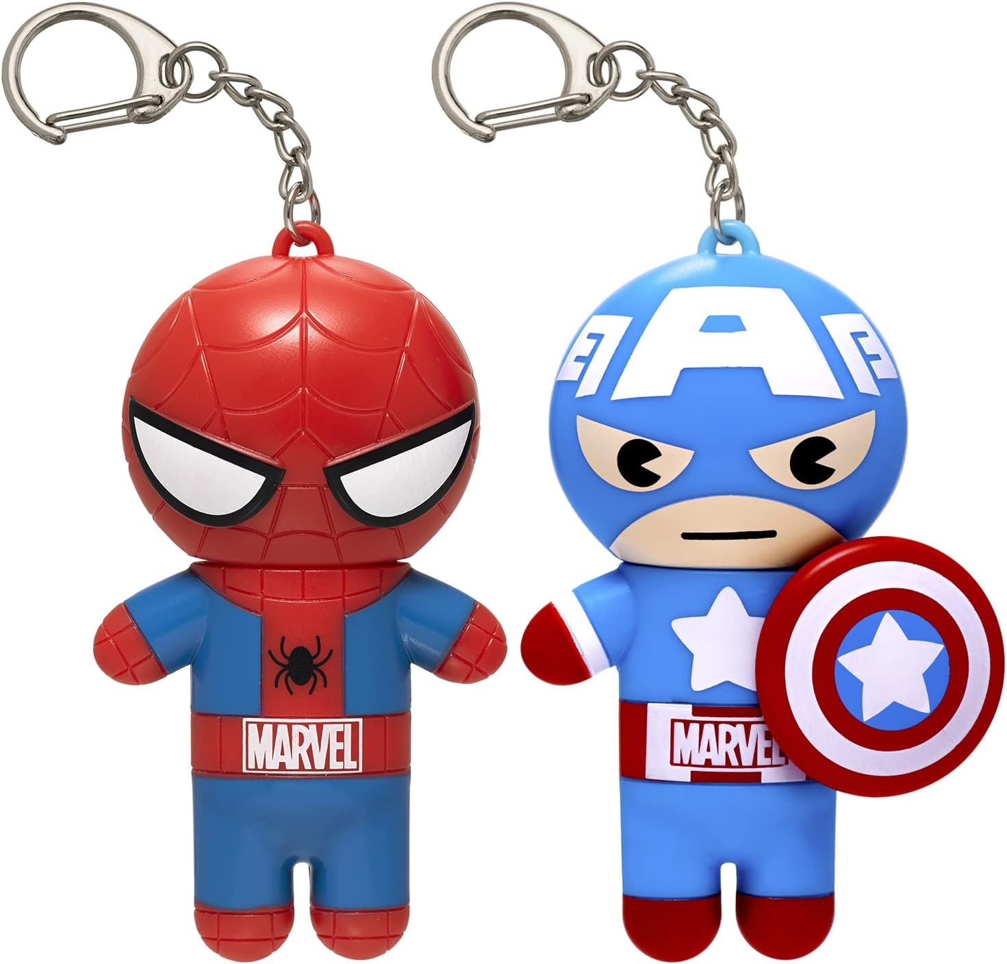 Lip Smacker Marvel Spiderman and Captain America lip balm keychain front view