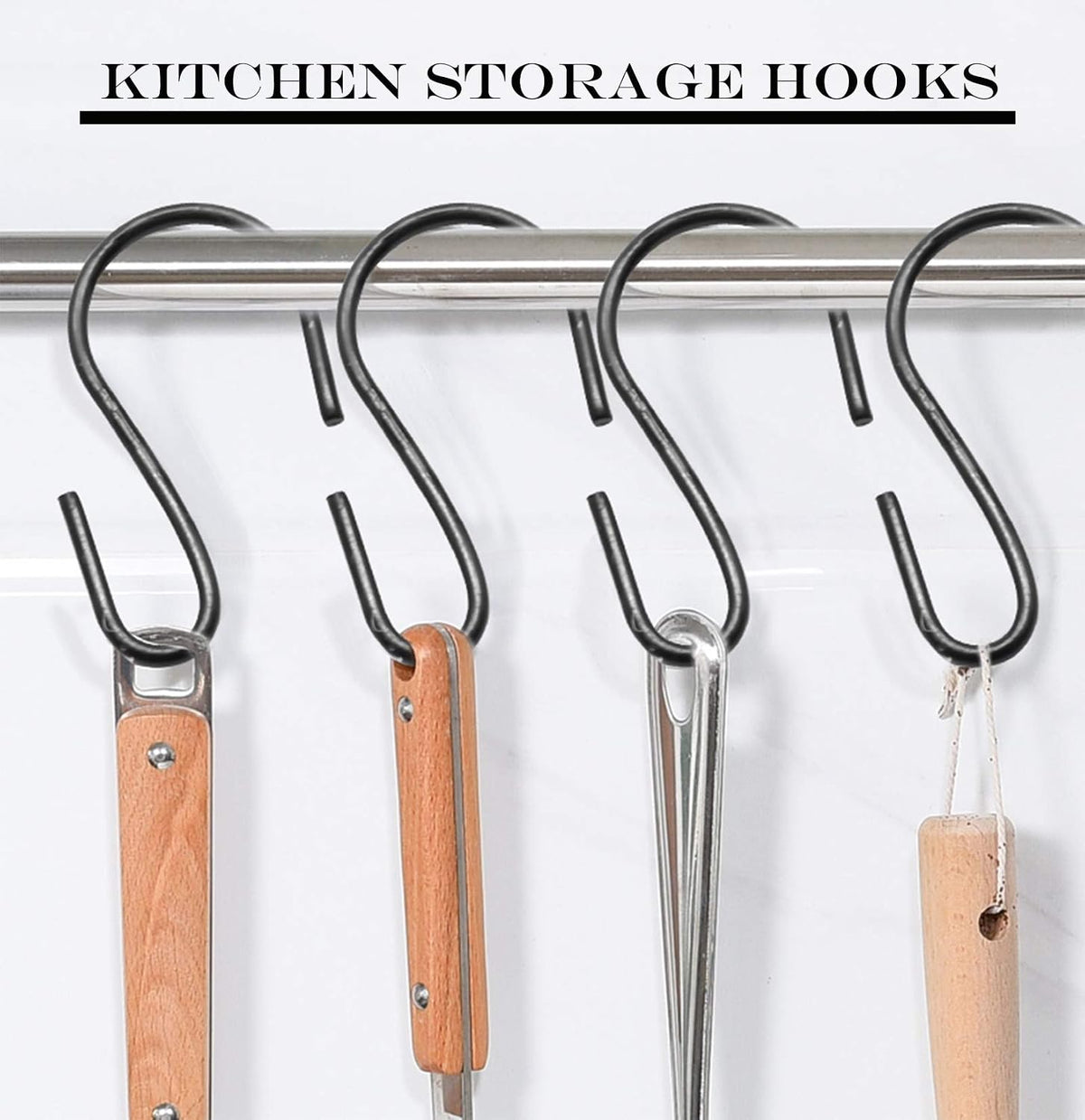 Bonsicoky black metal mini hooks pack