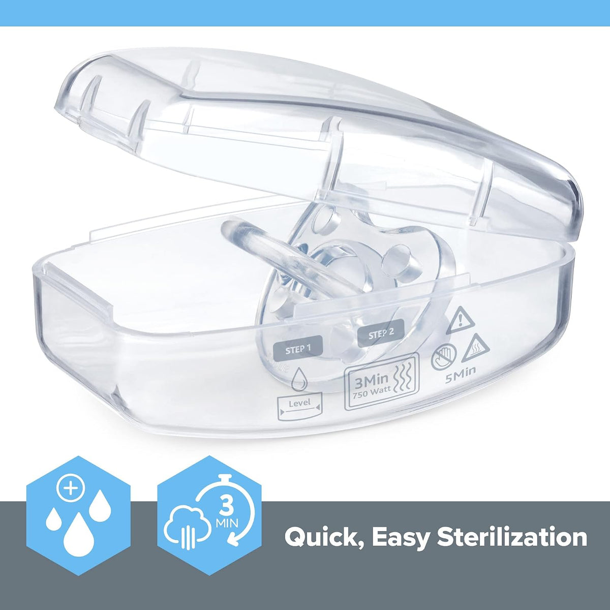 Chicco baby pacifier angled view showing satin textured finish