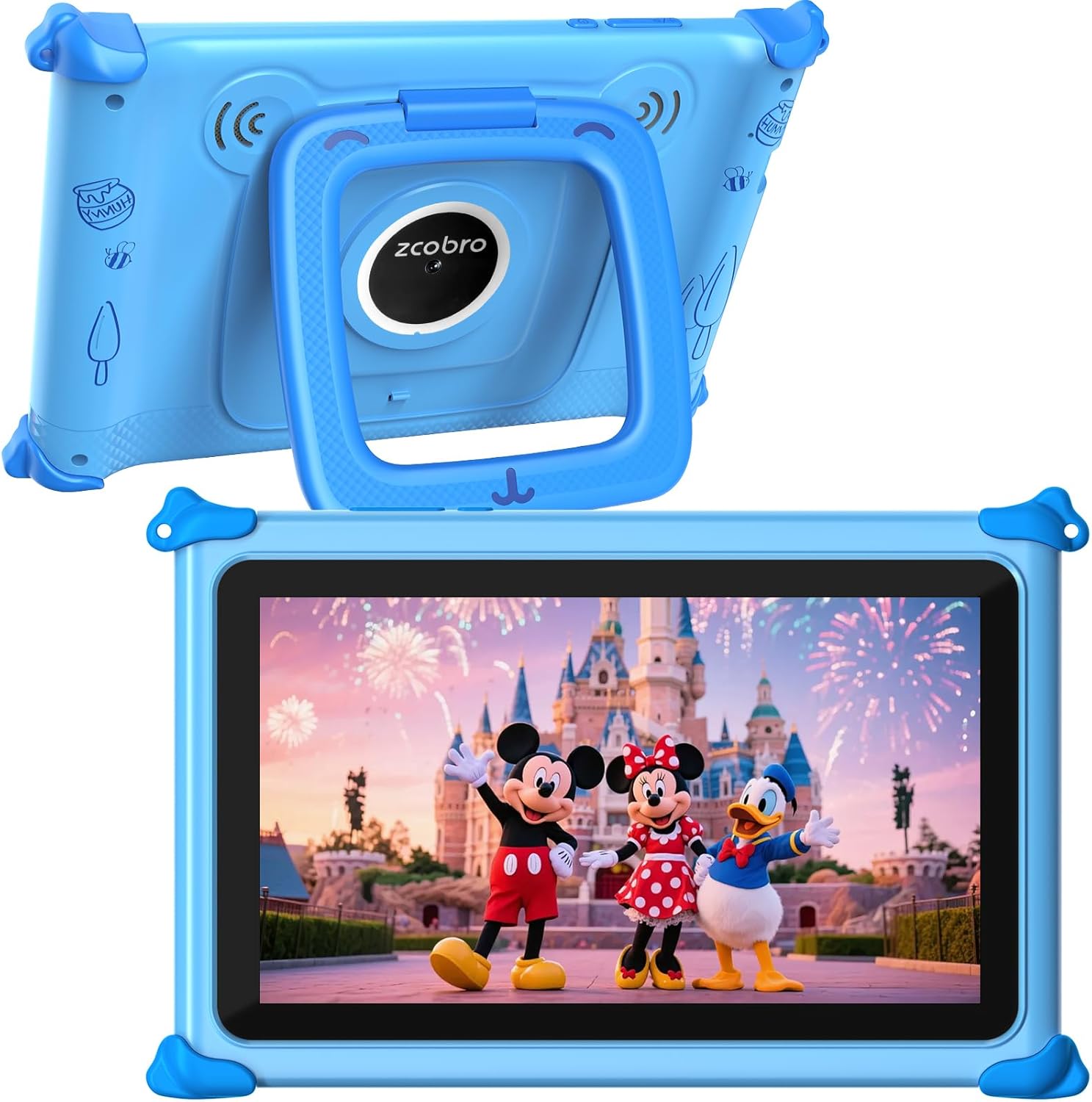 Zcobro 7 inch kids tablet blue front view