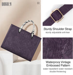 Nubily business briefcase plum color detail