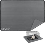 Silicone Dog Crate Mat, 40"x 28" Under Dog Crate Kennel Pad with Raised Edge, Washable Dogs Bed Mat, Waterproof, Leakproof, Protect Floors (Dark Grey) - Image 15