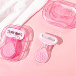TEITEAI portable mini womens hair trimmer front view showing pink protective case
