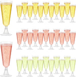 YGSYGS clear plastic champagne flutes 100 pack front view for wedding parties