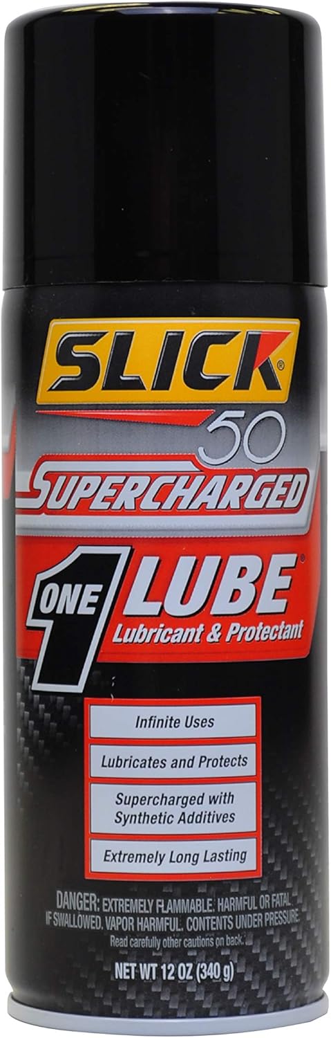 Slick 50 Supercharged One Lube Lubricant and Protectant twelve ounce aerosol can front view