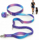 Spark Paws hands free dog leash front view showing the 90s Retro pattern