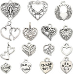 SUNNYCLUE 1 Box 90Pcs 15 Styles Heart Charms Bulk Love Heart Charm Tibetan Style Alloy Love Sweet Valentine Pendants for Jewelry Making DIY Crafts Wedding Gift - Image 11