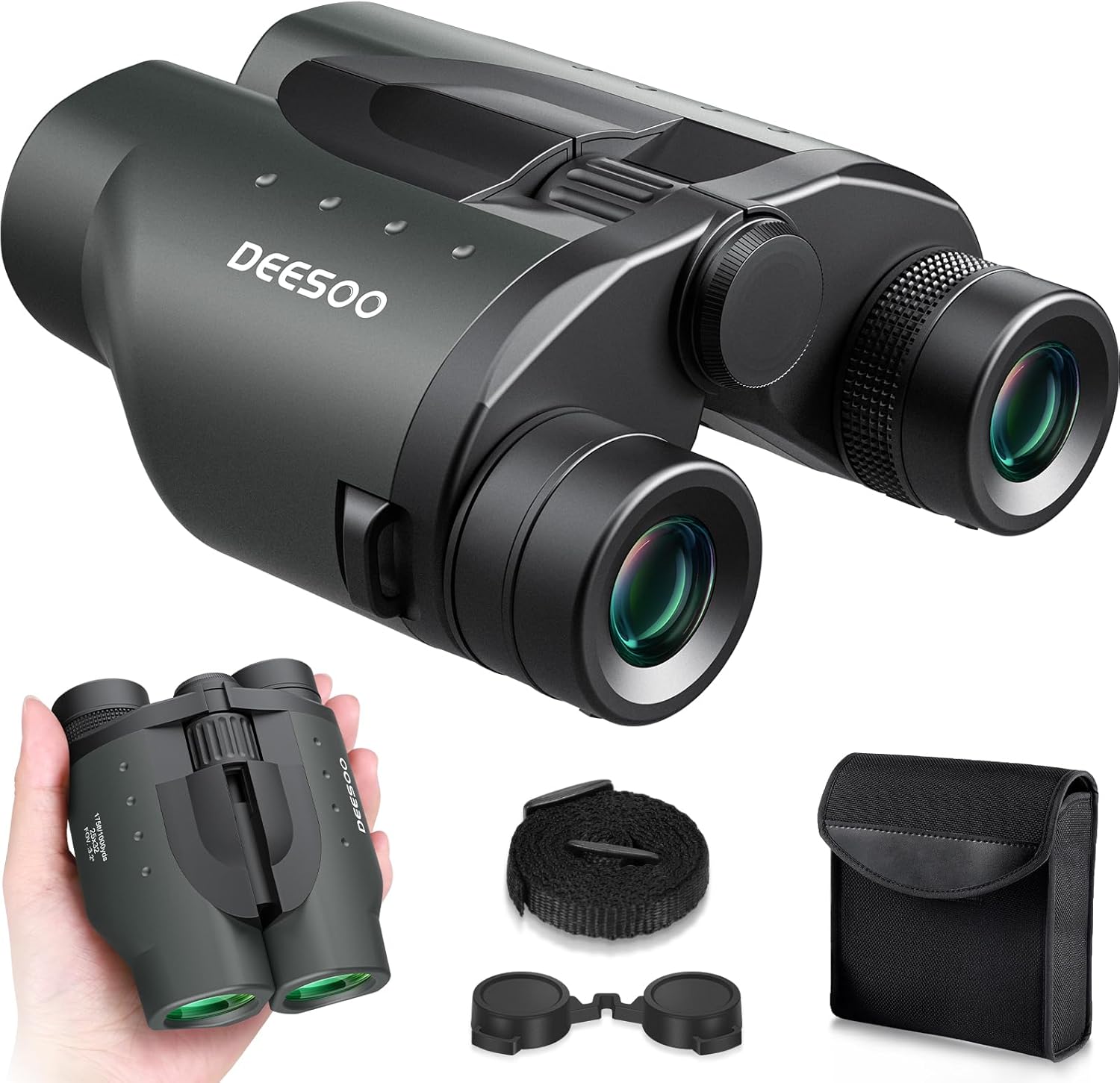 DEESOO 25x32 compact binoculars front view for bird watching